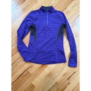MPG Sport Women's Purple  Quarter Zip Long Sleeve Athletic Pullover Size Small